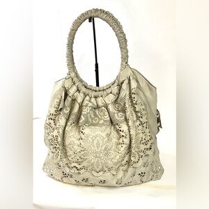 Valentino Garavani Lambskin Lasercut Hobo Vintage Runway Bag